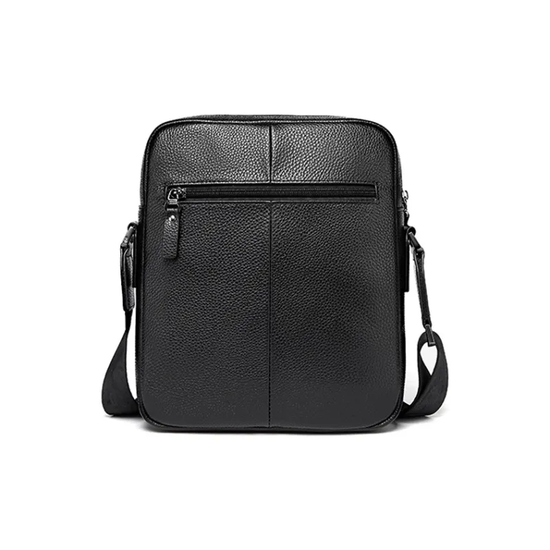 BISON DENIM Cow Leather Men's Bag Crossbody Bag, Shoulder Bag Regular Men's Black-2