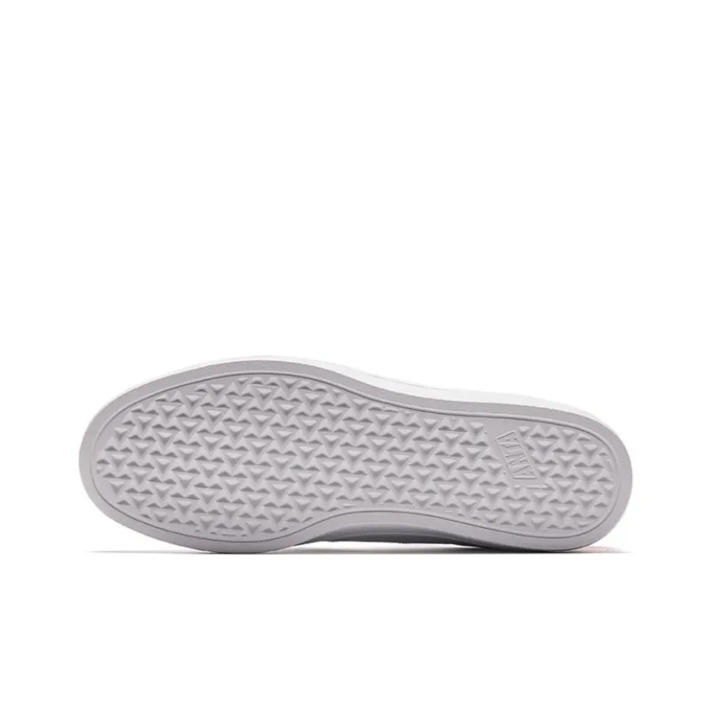 Anta Anti Slip Wear Resistant Low Top Skateboard Shoes Men's White Red-3