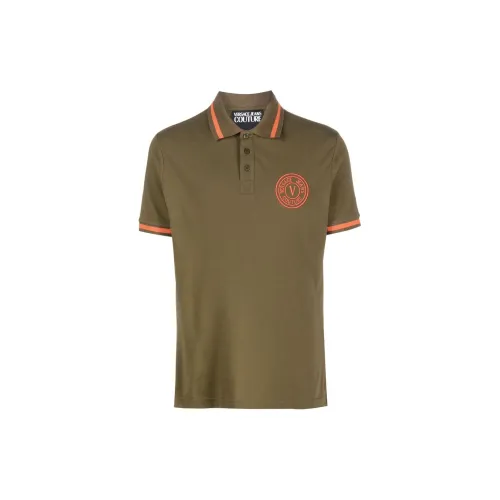 VERSACE JEANS Polo Shirts Men Olive Green