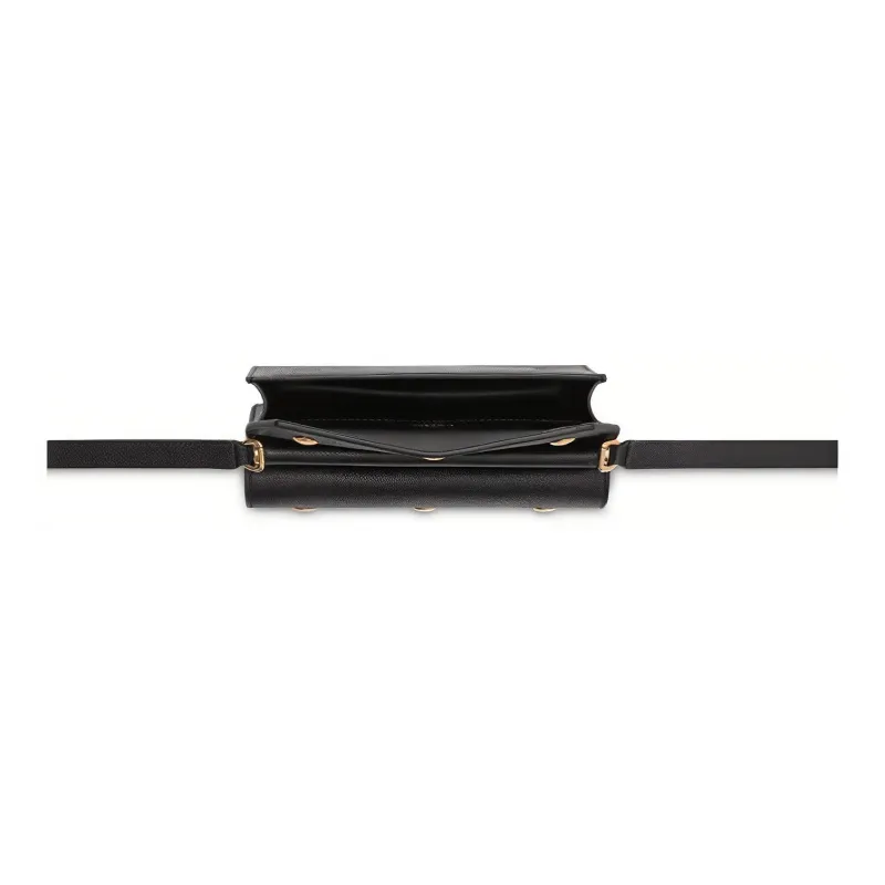 Burberry Title Cow Leather Messenger Bag Shoulder Bag Crossbody Bag Mini Women's Black-2