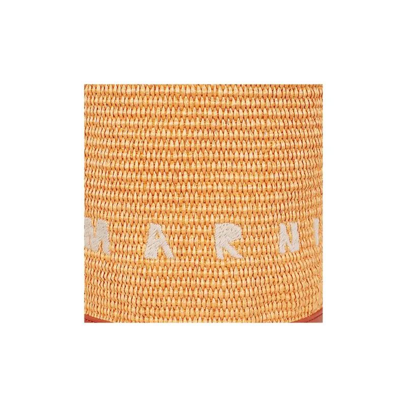 MARNI TROPICALIA Raffia Bucket Bag Handbag Small Size Women's Yellow-3