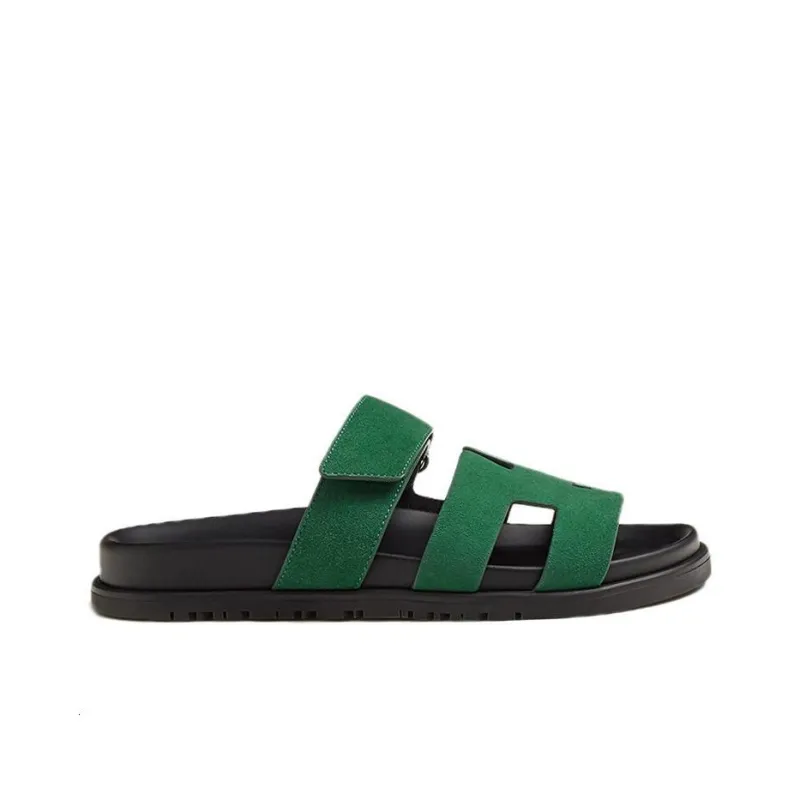 HERMES Chypre Stylish Sandals Women's Green-1
