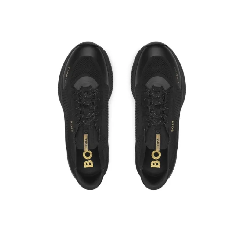 HUGO BOSS Cushioning, Wear Resistant Low Top Casual Shoes Men's Black-3