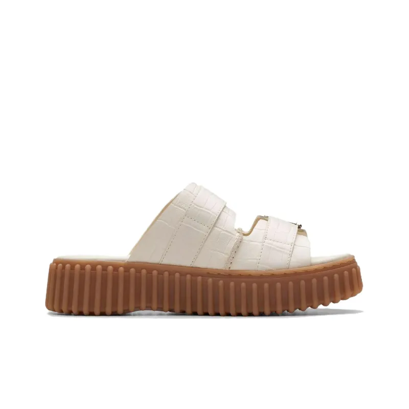 Clarks Slide Slippers Women's White-1