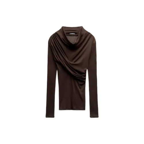 ZARA T-Shirts Women's Chocolate Brown