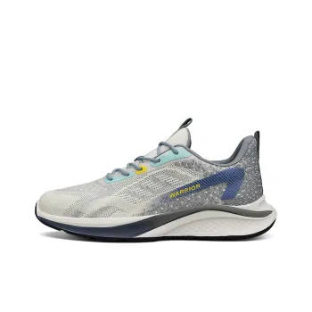 Warrior Durable Lightweight And Breathable Low Top Running Shoes Men's Beige Gray Dark Blue