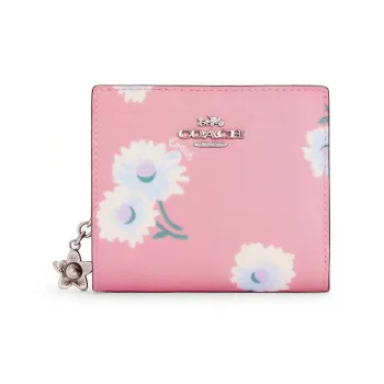 COACH Leather Clutch Card Holder Wallet Women's Pink