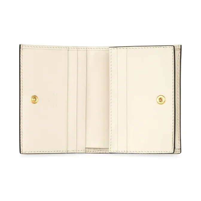 GUCCI Valentine's Day Collection Canvas With Leather Wallet Women's Ebony/White-3
