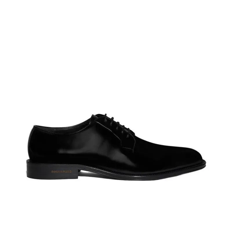 DSQUARED 2 Polished Finish Lace Up Derby Shoes-1