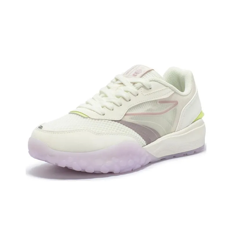 361° Cushioning Wear Resistant Low Top Casual Shoes Women's White Purple-1