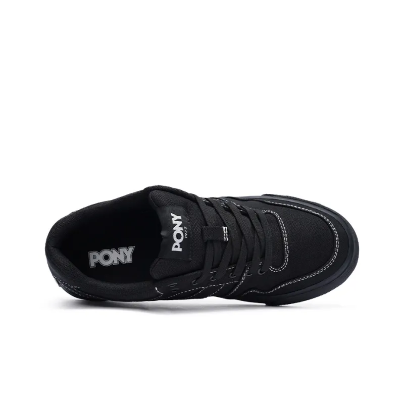 PONY Atop Anti Slip Wear Resistant Low Top Skateboard Shoes Unisex Black-2