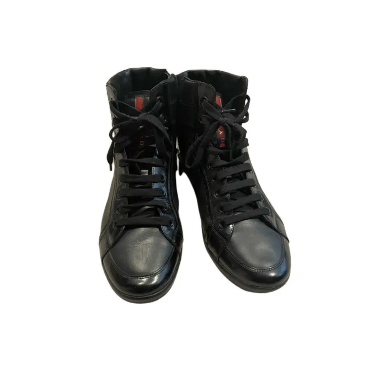 PRADA High Top Casual Shoes Men's Black-3