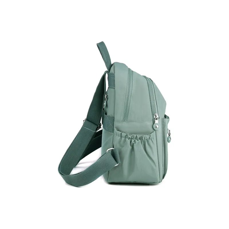 Parker Bear Nylon Fabric Backpack Regular Unisex Flesh Pink/Light Green/Black-5