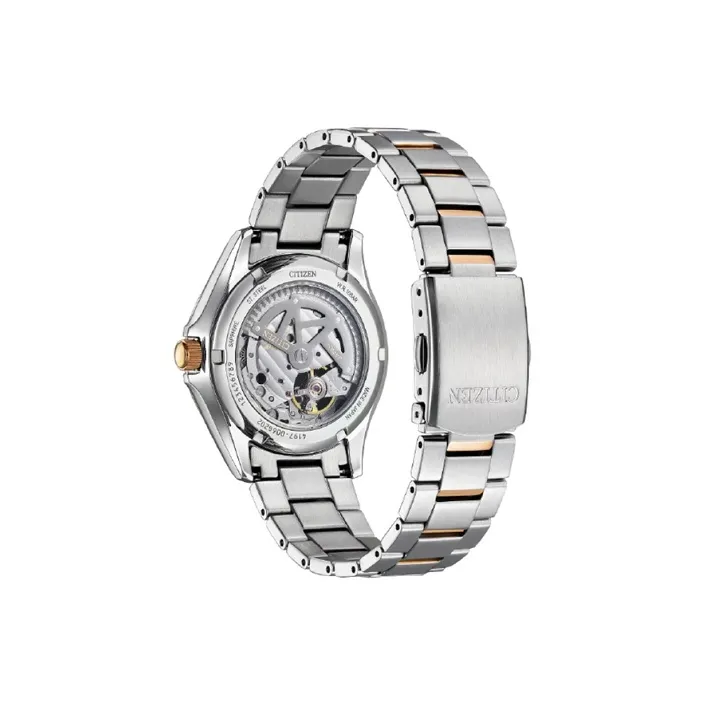 CITIZEN Automatic/Manual Mechanical Movement Stainless Steel Strap Watch 38.9mm Unisex Black Dial NP101477E-2