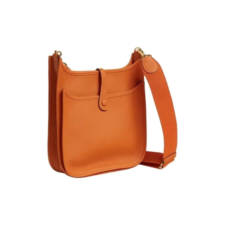 HERMES Evelyne Clemence Bullock Leather Crossbody Bag Shoulder Bag Women's 93 Orange Hermes Orange Combo-2