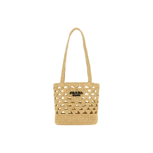 PRADA Straw Handbag Women's Yellow