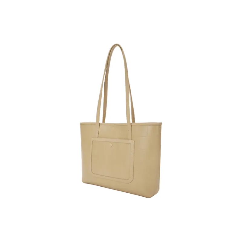 Hotwind Polyurethane Tote Bag Shopping Bag Shoulder Bags Regular Women's Brown/Beige/Beige Yellow-5
