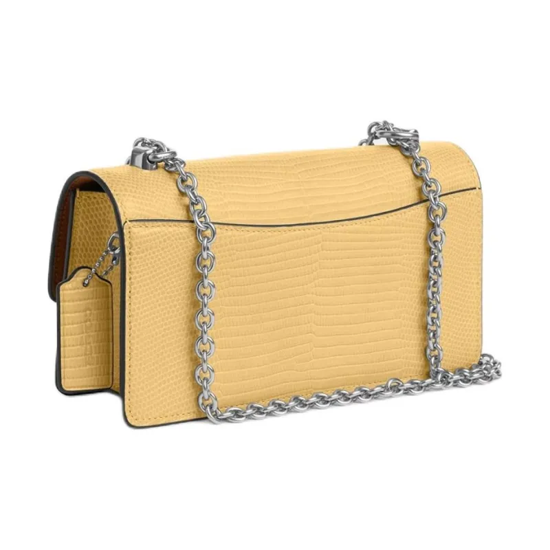 COACH Eliza Leather Shoulder Bag, Crossbody Bag Trumpets Women's Silver & Liquorice-1
