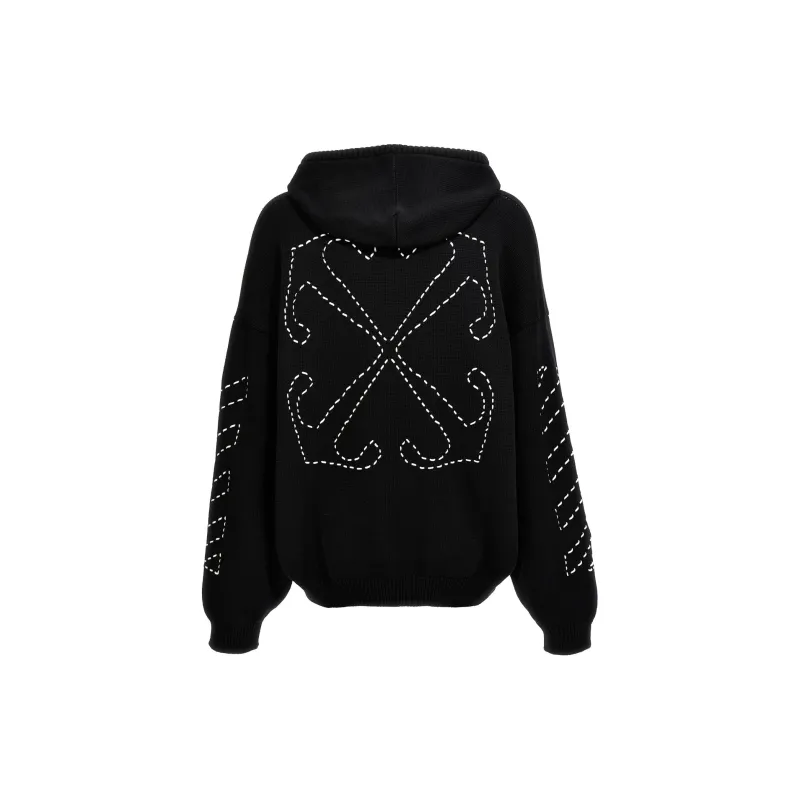 OFF WHITE Logo Printed Drawstring Hoodie-2