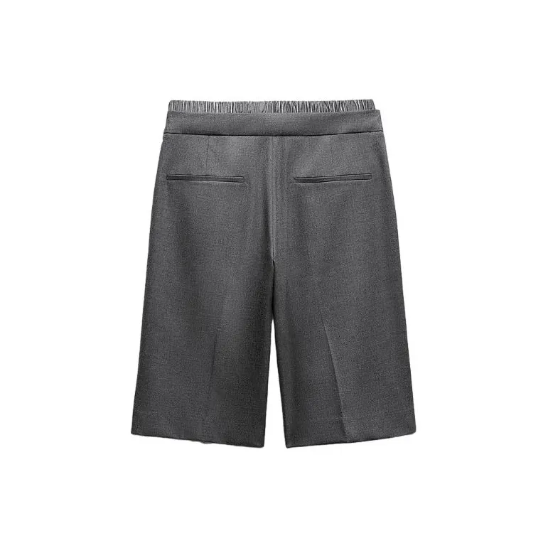 ZARA Casual Shorts Women's Zebra Print Gray-1