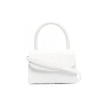 By Far Mini Croco Sheepskin Shoulder Bag Crossbody Bag Small Square Bag Handbag Mini Women's White