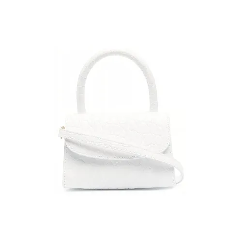 BY FAR Women's Mini Croco CrocodilePattern Bag Leather HandholdBagSingleShoulderMessengerBag Mini White