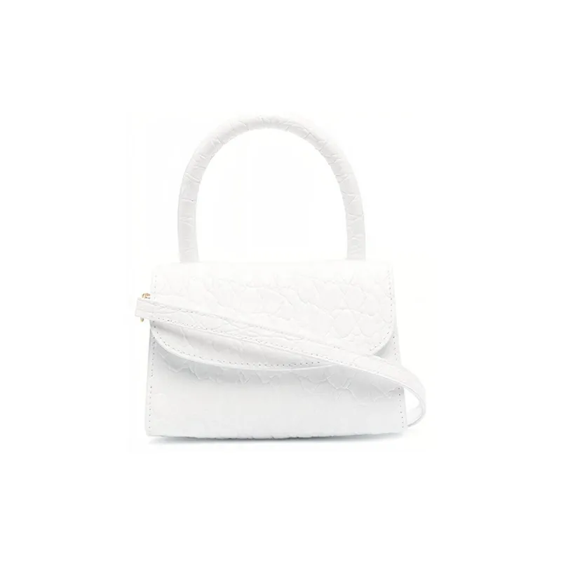 By Far Mini Croco Sheepskin Shoulder Bag Crossbody Bag Small Square Bag Handbag Mini Women's White-0