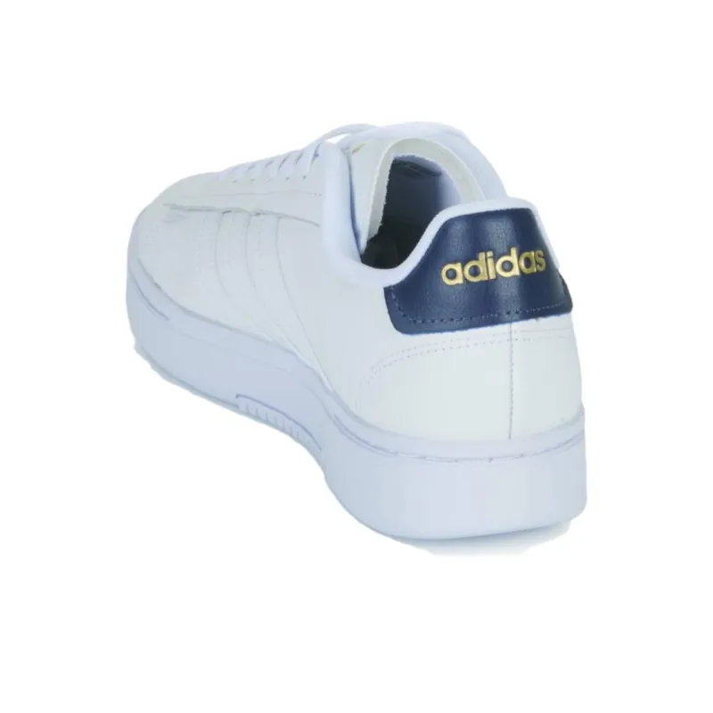 Adidas GRAND COURT ALPHA Abrasion Resistant Slip Resistant Low Top Skateboard Shoes Men's White-3