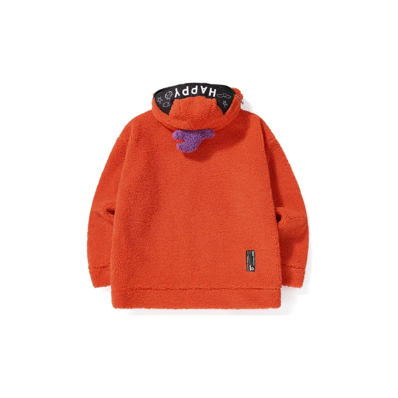 GENANX Sweatshirts Unisex Orange Red-1