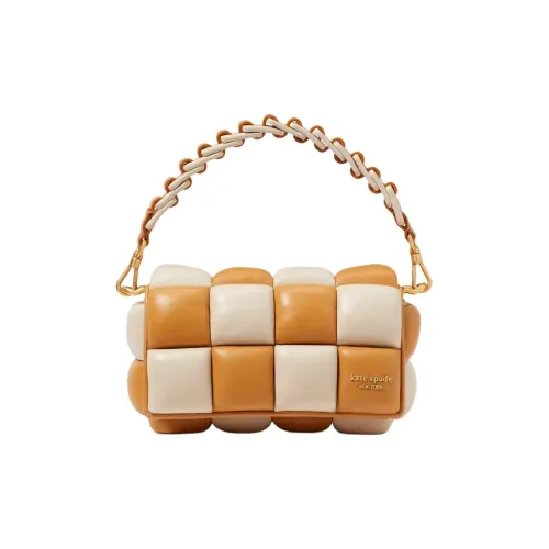 Kate Spade Boxxy Nappa Leather With Smooth Leather Trim Handbag Shoulder Bag Crossbody Bag Women's Brown & White