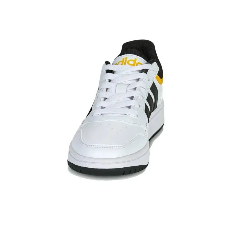 Adidas HOOPS 3.0 Anti Slip Wear Resistant Low Top Skateboard Shoes Unisex White Black-3