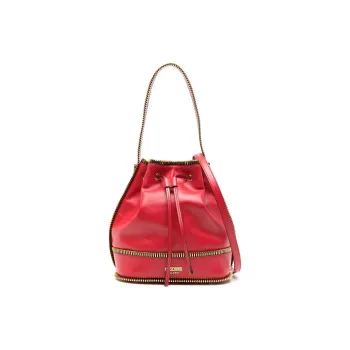 MOSCHINO Zip-detail Leather Bucket Bag