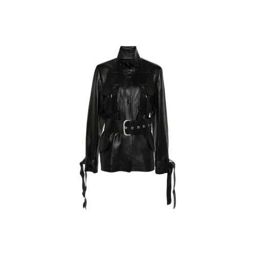 OFF-WHITE Co Cargo Belted Leather Jacket