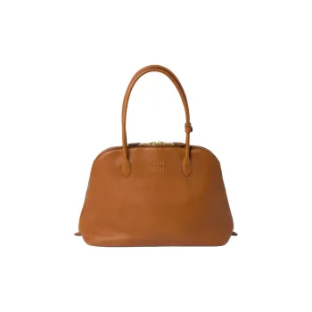 MIU MIU Leather One Shoulder Handbags Women's Connyk Brandy