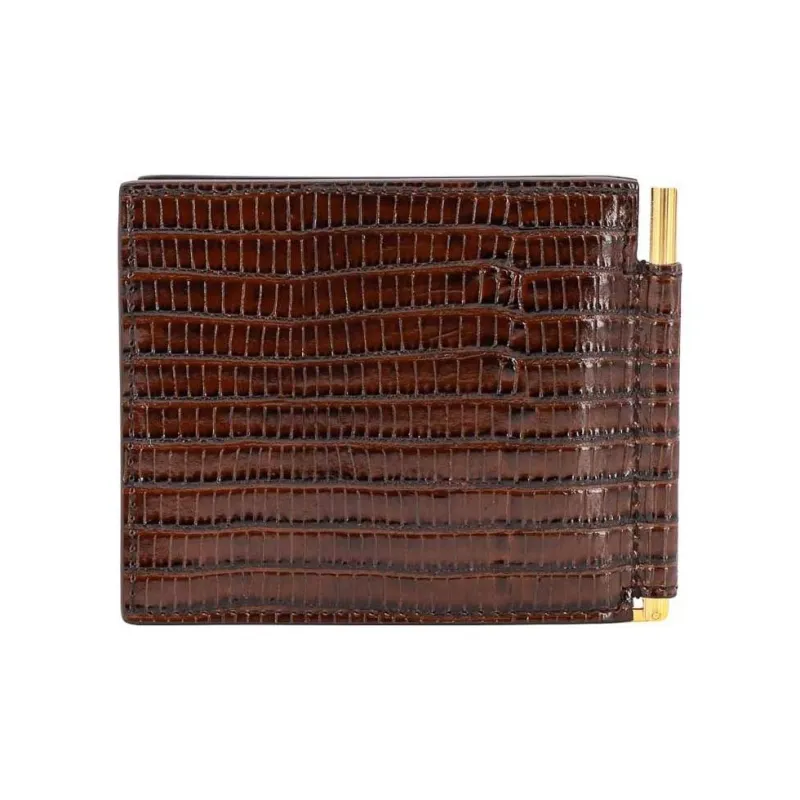 TOM FORD Leather Wallets Card Holders Men's Brown-1