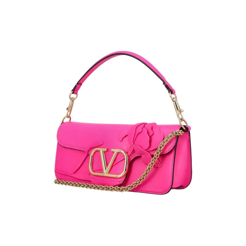 Valentino GARAVANI Lambskin Handbag Shoulder Bag Women's Rose Red-2