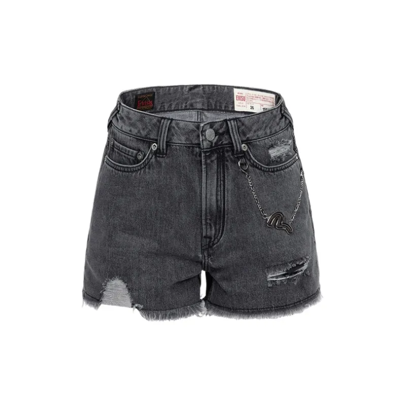 EVISU Denim Shorts Women's Denim Black-1
