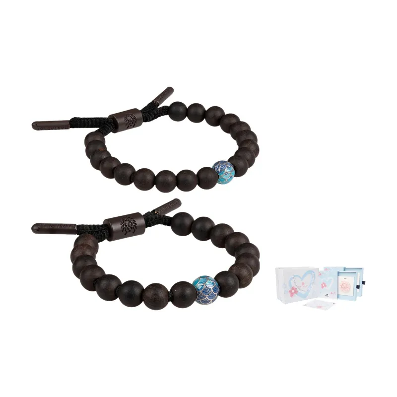 Rastaclat Ebony Small Lion Chinese Style Beaded Bracelet Unisex-22
