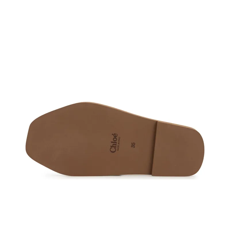 Chloe Woody Slide Slippers Women's Light Beige-4
