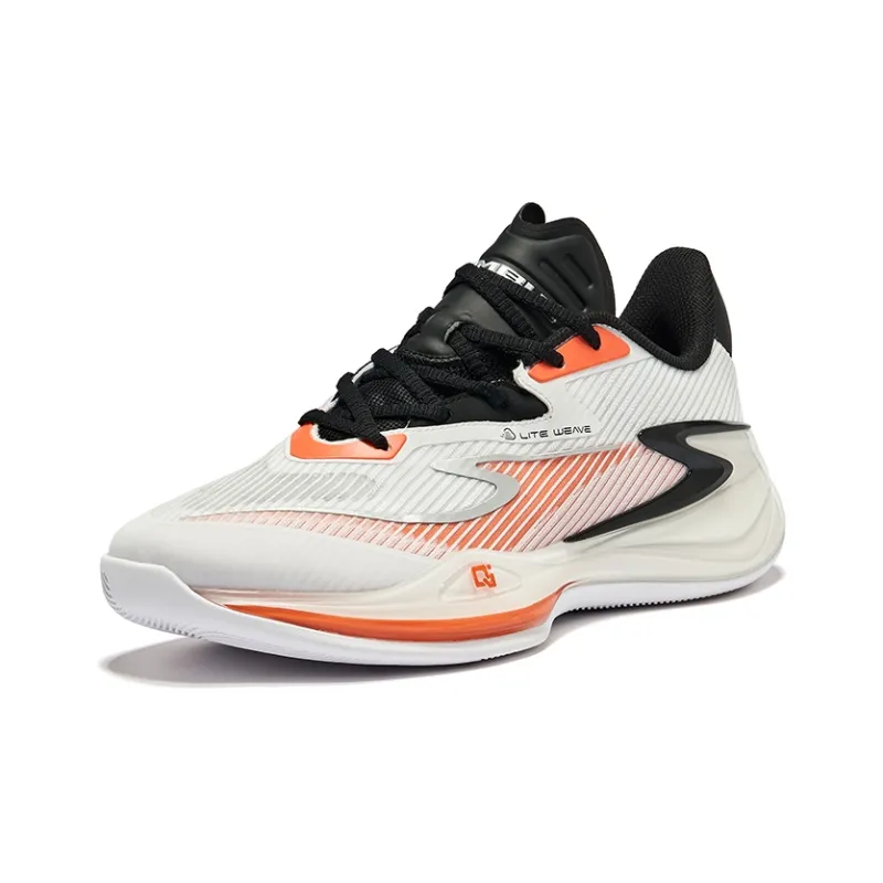Erke Qian Xun V2 Cushioning Wear-Resistant Mid-Top Basketball Shoes Men's Swan Color Scheme-2