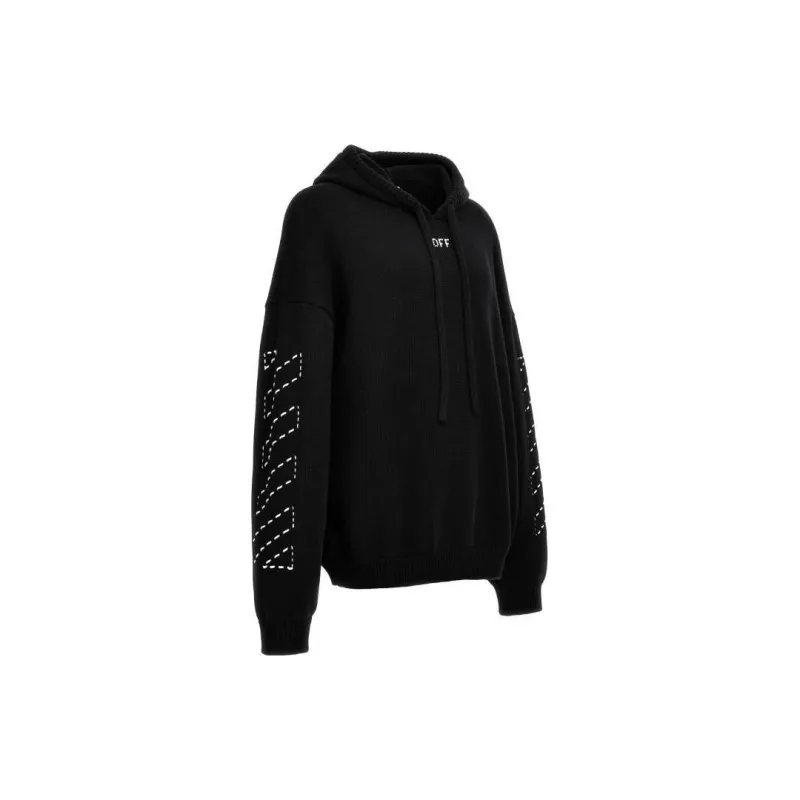 OFF WHITE Logo Printed Drawstring Hoodie-1