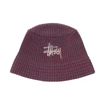 Stussy Mixed Yarn Bucket Hats Unisex Purple