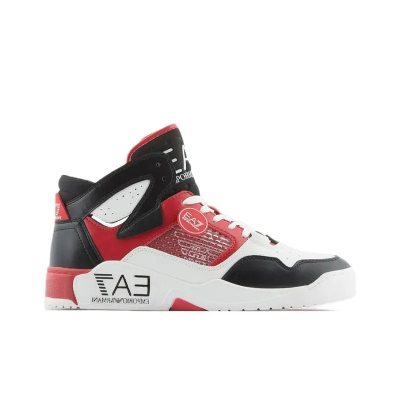 EMPORIO ARMANI EA7 Stylish Skateboarding Shoes Unisex Black White Red-1