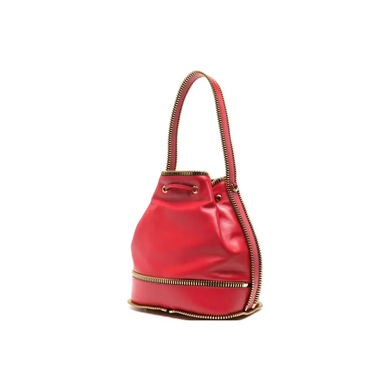 MOSCHINO Zip-detail Leather Bucket Bag-1