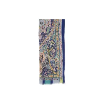 ETRO Frayed Hem Paisley Printed Scarf