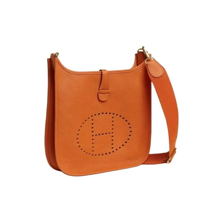 HERMES Evelyne Clemence Bullock Leather Crossbody Bag Shoulder Bag Women's 93 Orange Hermes Orange Combo-1