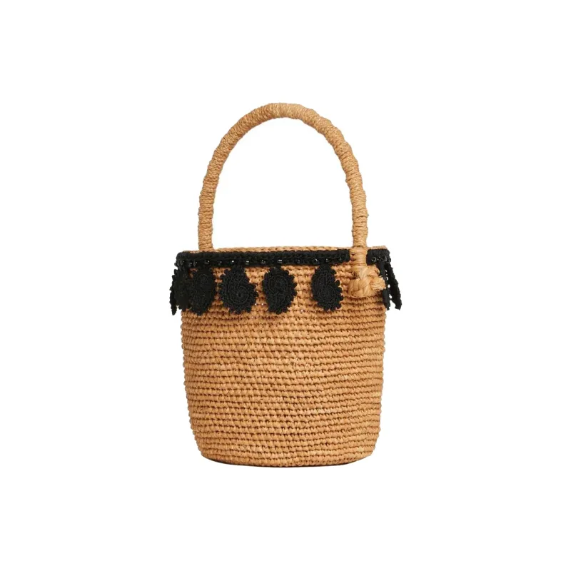 Alanui Paisley appliqué Raffia Basket Bag-1