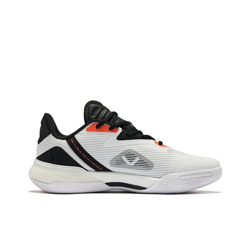 Erke Qian Xun V2 Cushioning Wear-Resistant Mid-Top Basketball Shoes Men's Swan Color Scheme-1