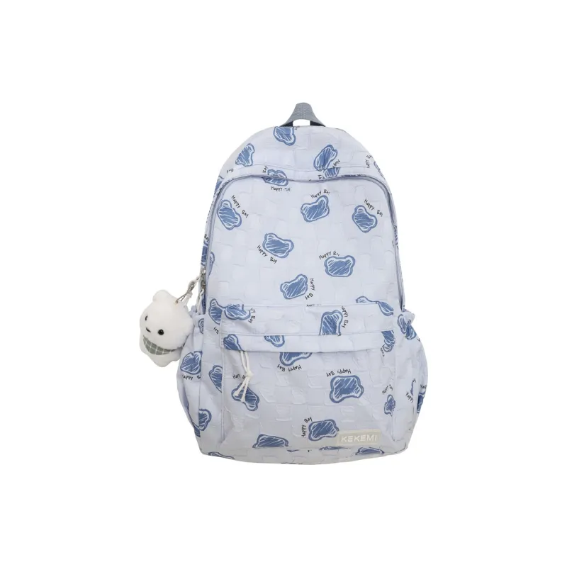 FAMAN Nylon Backpack Regular Unisex Pink+Charm/White+Charm/Purple+Charm/Black+Charm/Green+Charm/Blue+Charm-12