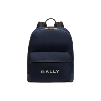 BALLY Canvas With Leather Backpack Men's Blue